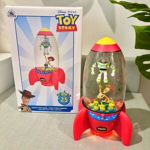 Disney Store Toy Story 25th Anniversary Pizza Planet Rocket Snow Globe Limited